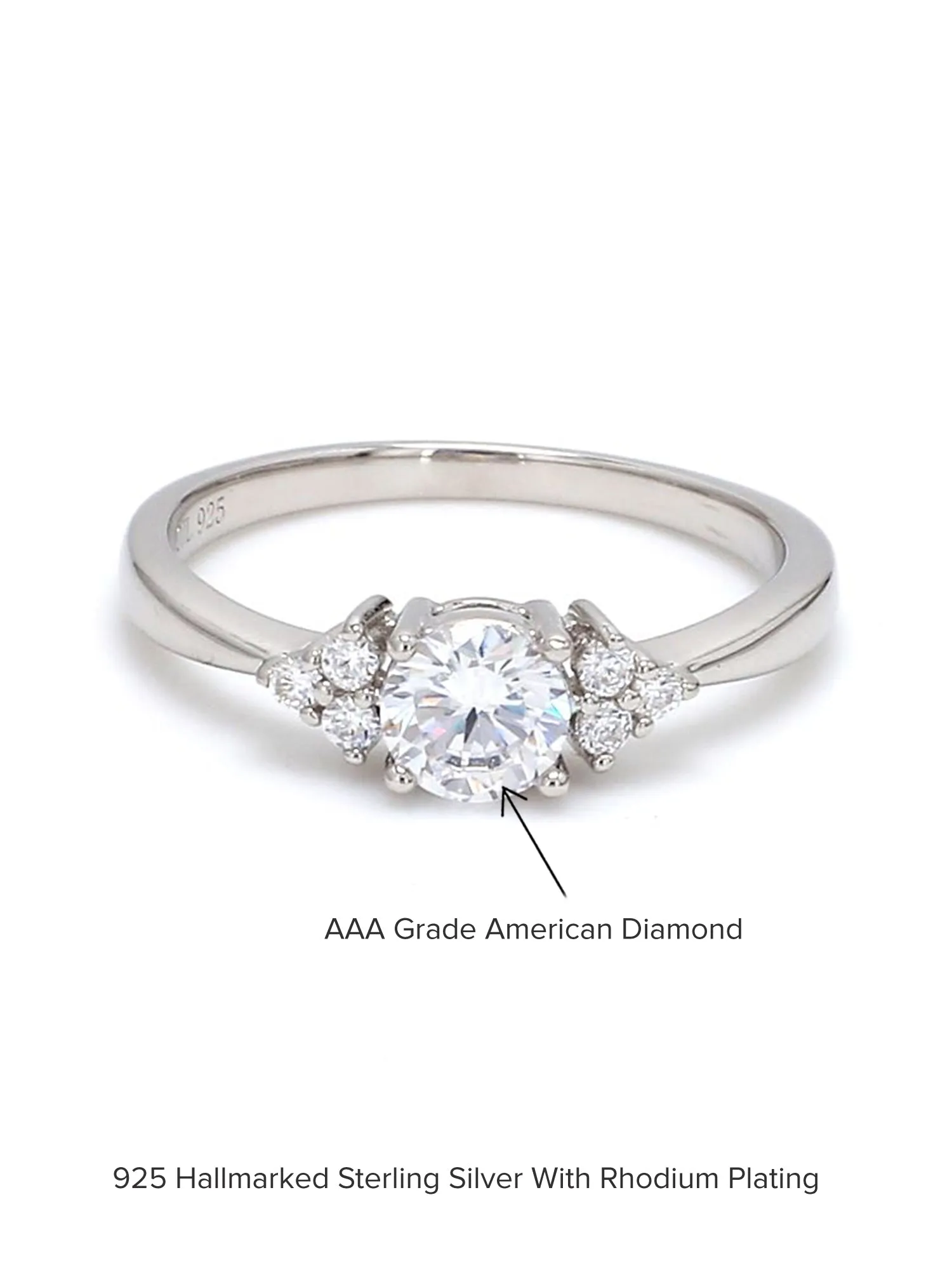 0.5 Carat Promise American Diamond Silver Love Ring