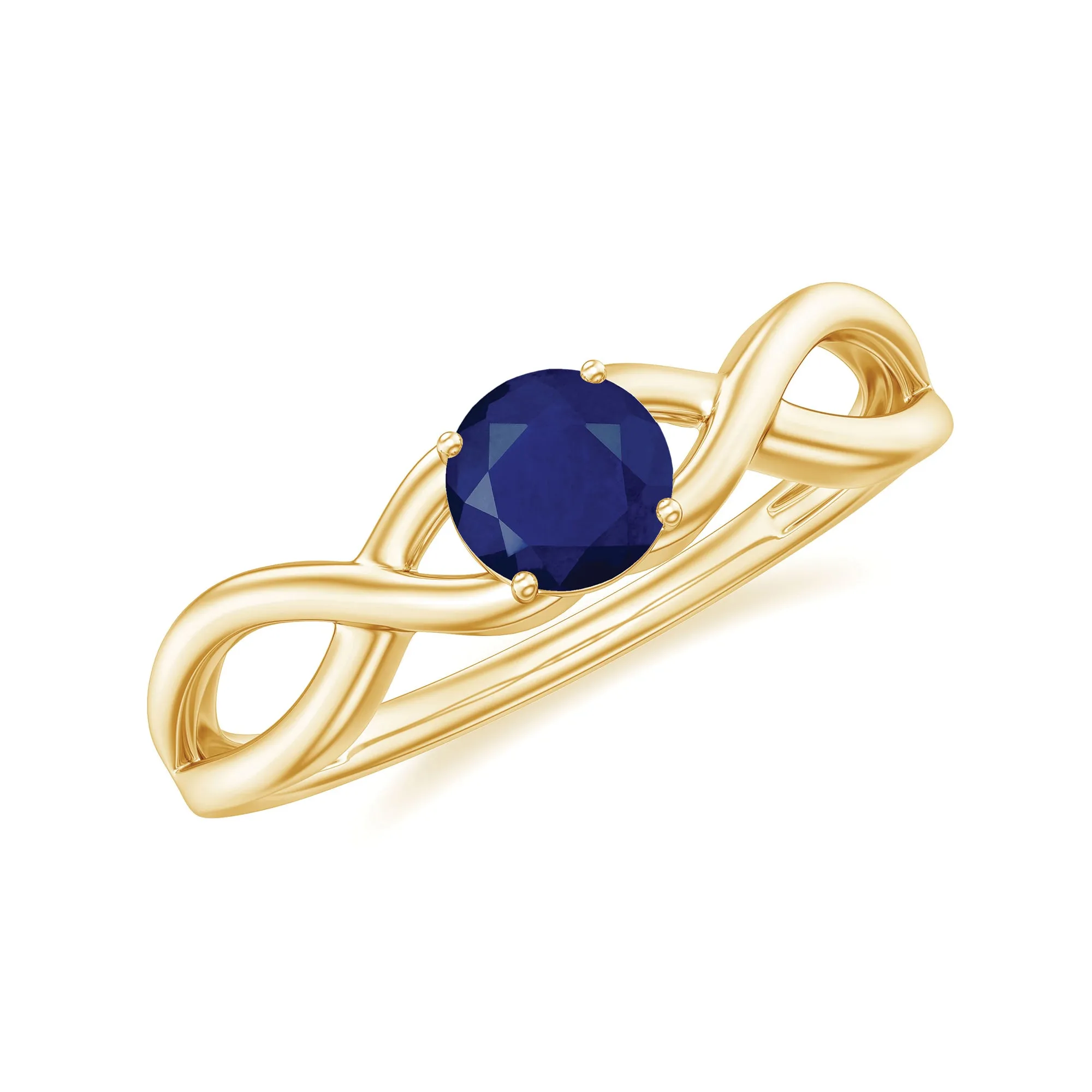 1 CT Simple Blue Sapphire Solitaire Infinity Ring