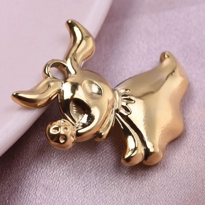 1 Piece 304 Stainless Steel 18K Gold Plated Animal Pendant