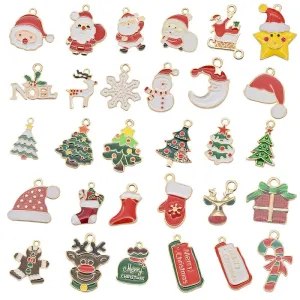 1 Piece Alloy Christmas Tree Santa Claus Christmas Socks Pendant