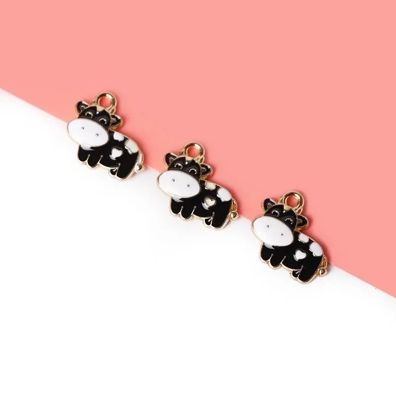 1 Piece Cute Cattle Alloy Enamel Plating Pendant Jewelry Accessories