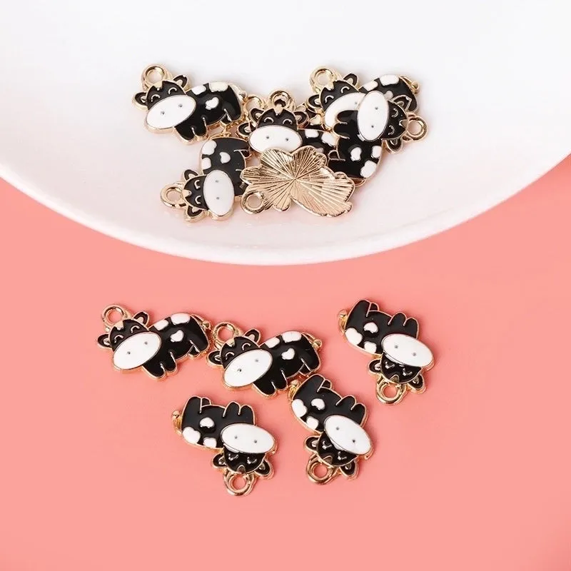 1 Piece Cute Cattle Alloy Enamel Plating Pendant Jewelry Accessories