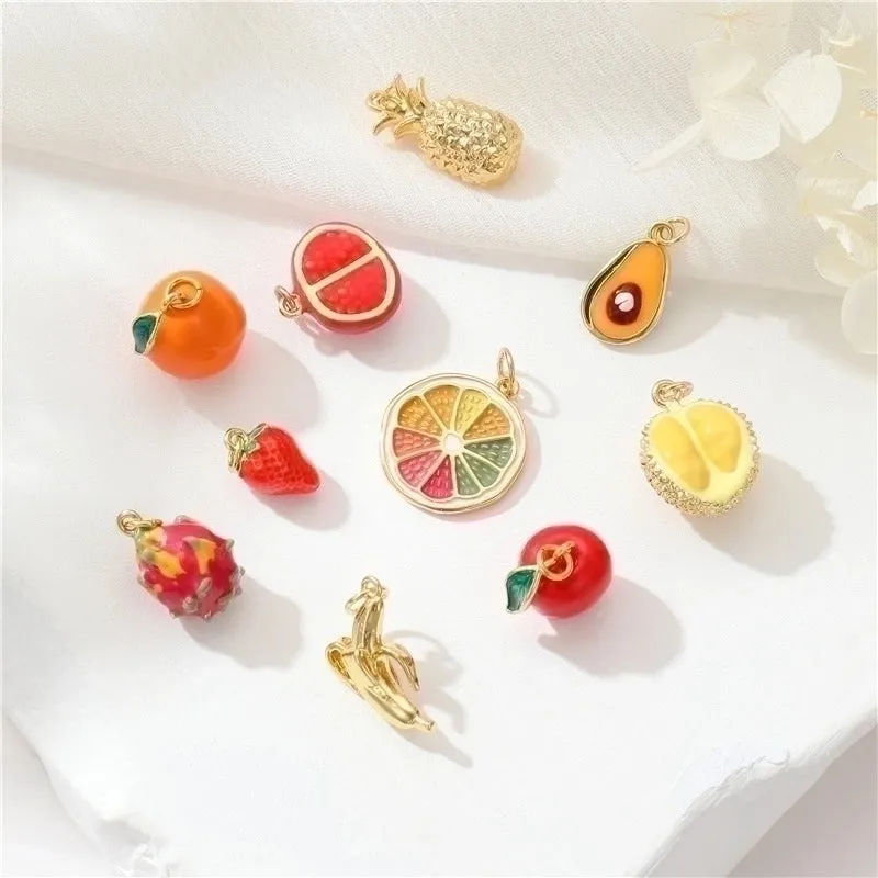 1 Piece Cute Fruit Copper Plating Jewelry Accessories