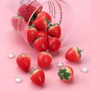 1 Piece Resin Strawberry Pendant