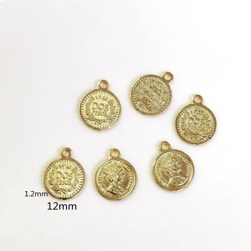 10 Pcs/package Cute Animal Round Letter Copper Plating Pendant Jewelry Accessories