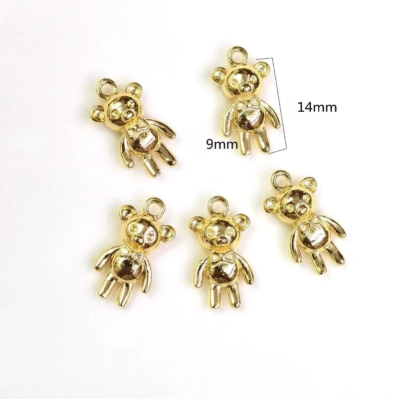 10 Pcs/package Cute Animal Round Letter Copper Plating Pendant Jewelry Accessories