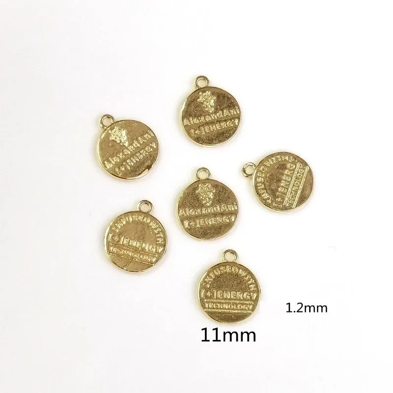 10 Pcs/package Cute Animal Round Letter Copper Plating Pendant Jewelry Accessories