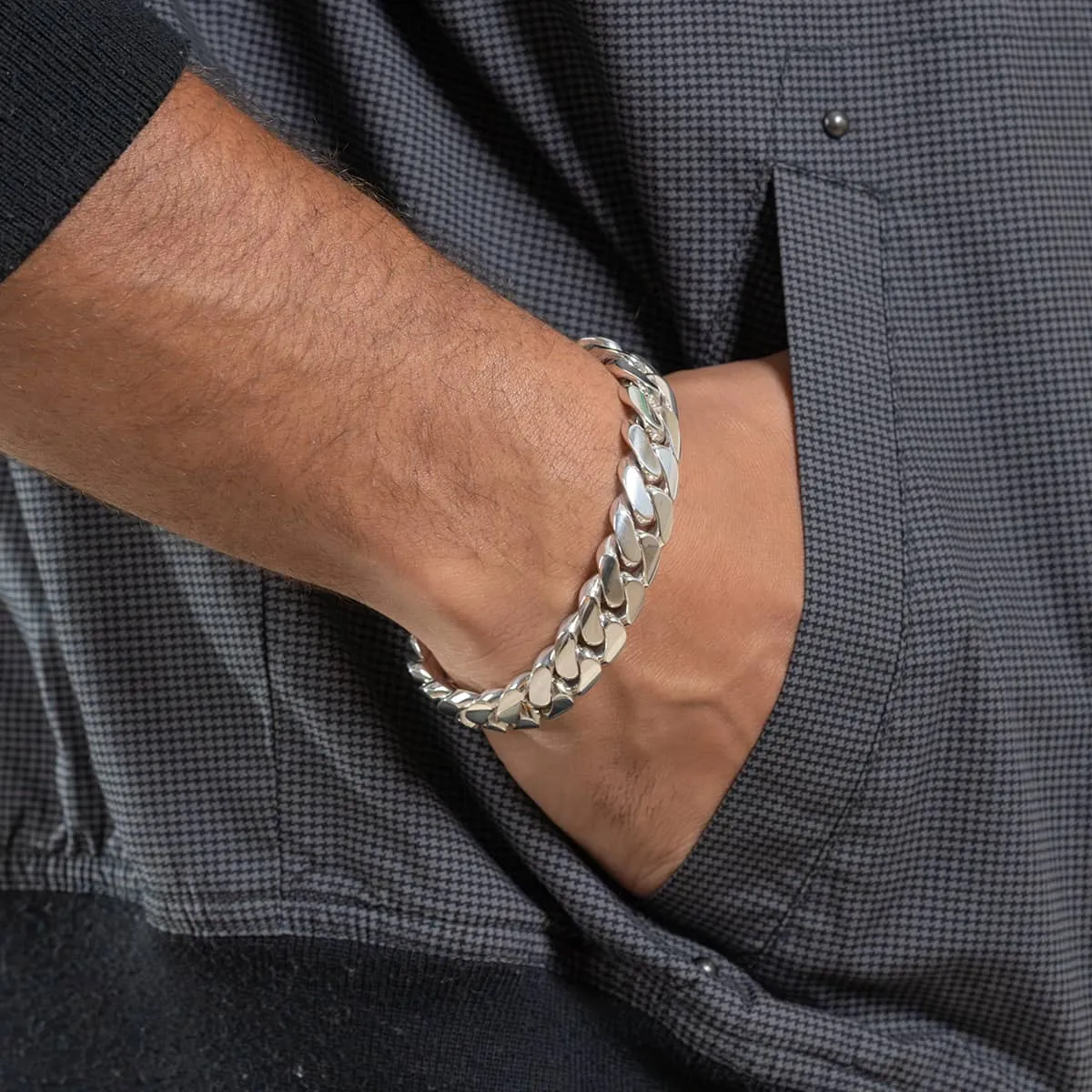 14mm Silver Cuban Link Bracelet – Handcrafted in 950 Silver