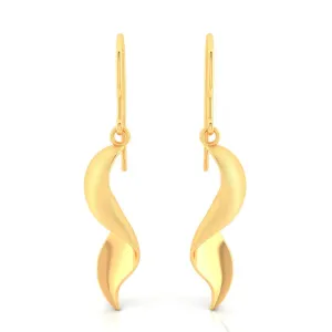 22k Simple Gold Earrings With A Unique Spiral Design