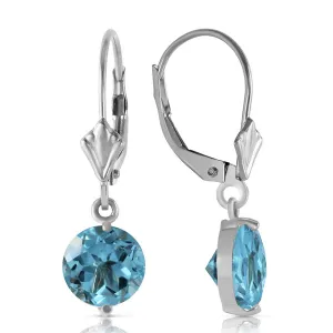 3.1 Carat 14K Solid White Gold Grace Your Ear Blue Topaz Earrings