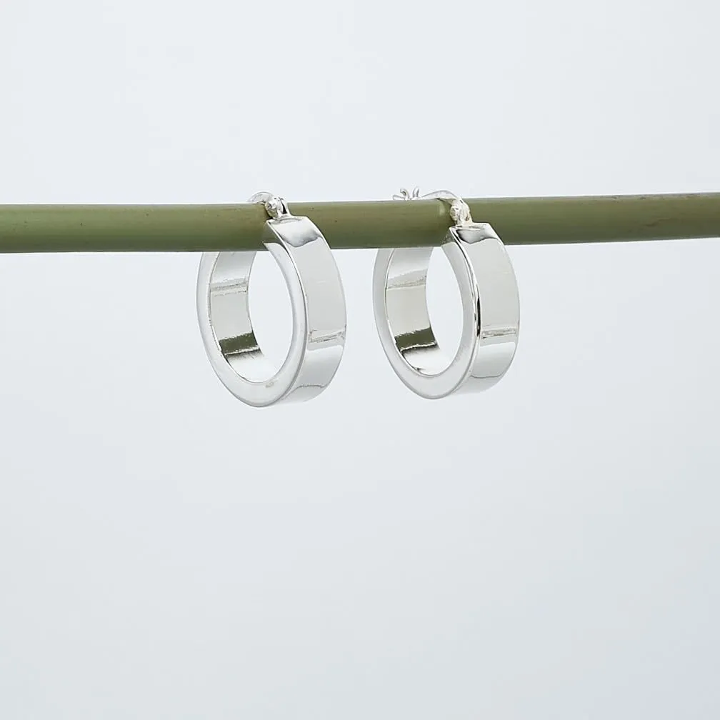 925 Sterling Silver Hoop Earrings for Women | Stylish 25mm Statement Huggie Creole Earrings