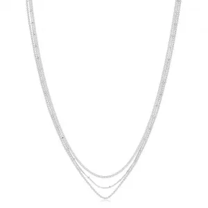 Acotis Silver Necklace Rhodium Plated Multichain G3407rh