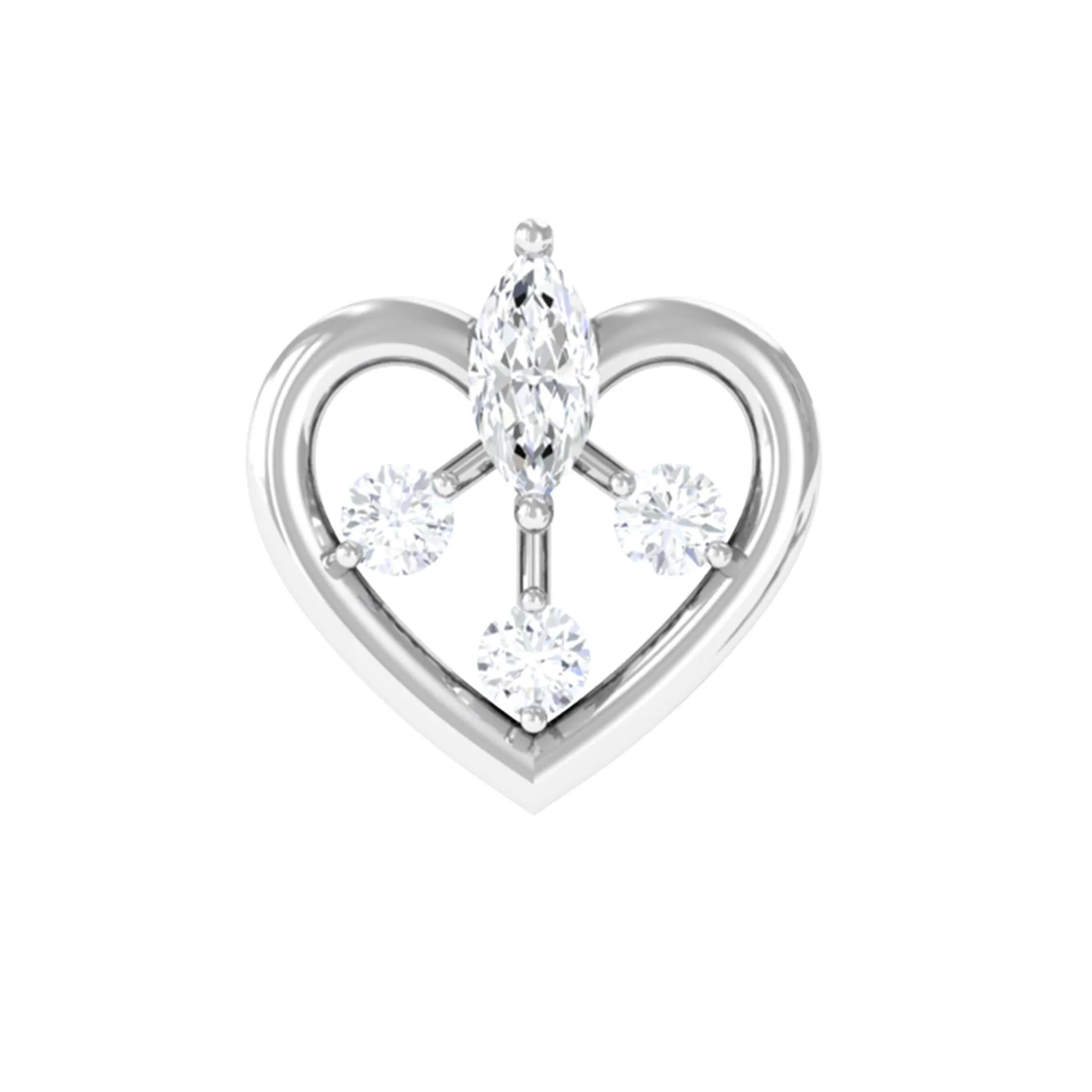 Adorable Diamond Gold Heart Earring for Cartilage Piercing