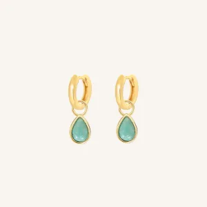 Amazonite Trove Charm Hoops