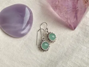 Aqua Chalcedony Sole Earrings