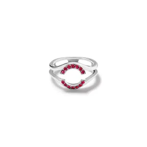 Aster Embrace Ring 18ct White Gold - Ruby