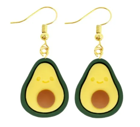 Avocado Dangling Earrings | Avocado Fruit Food Earrings | Avocado Dangle Earrings