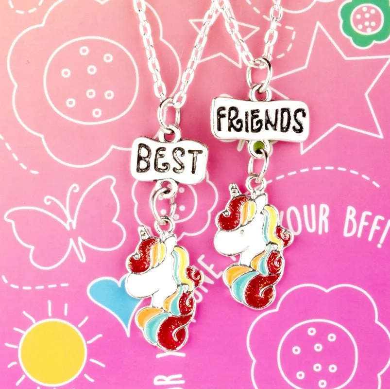 Best Friends Necklaces Metal Unicorns