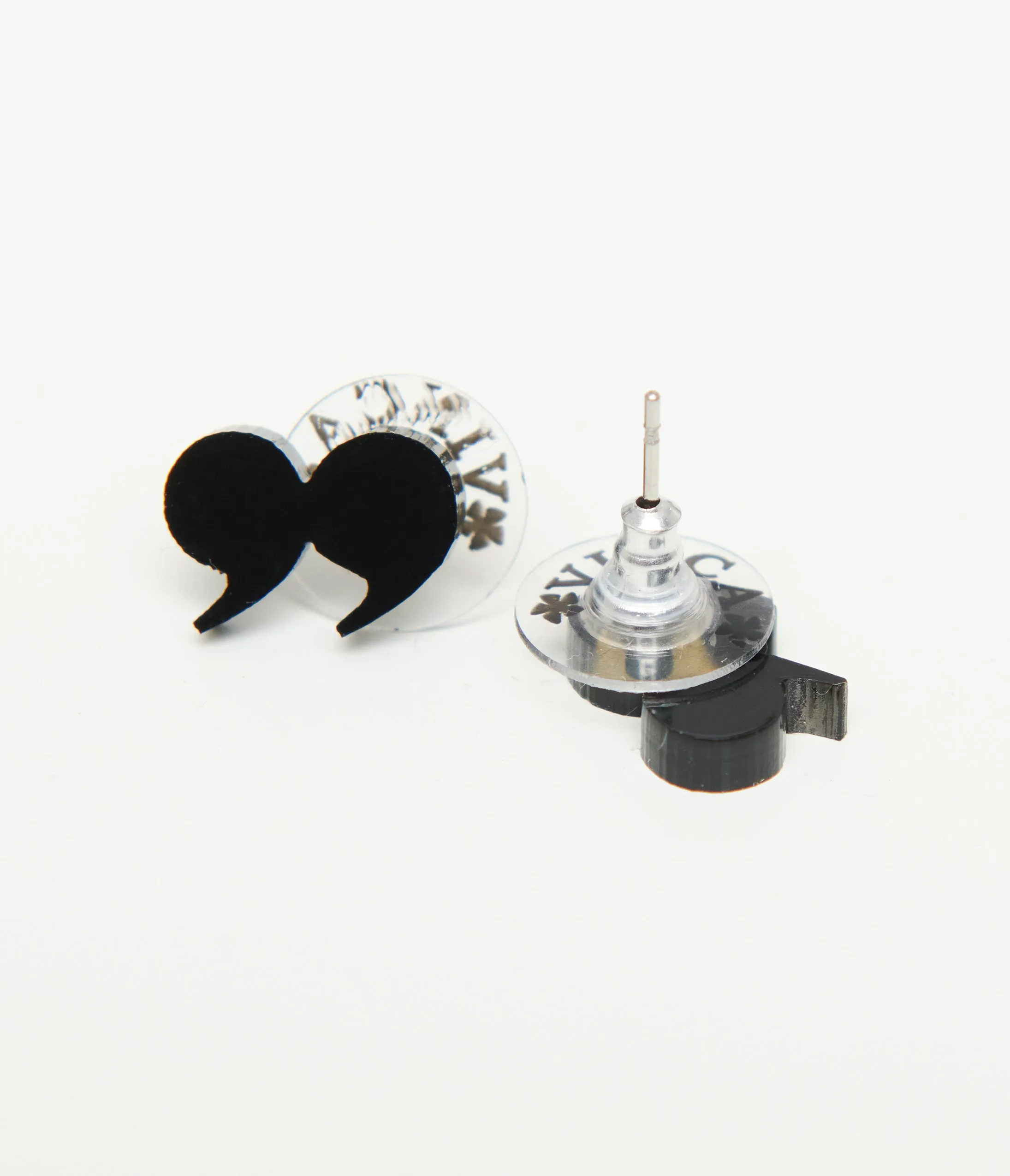 Black Quotation Mark Stud Earrings