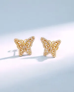 Bold Small Butterfly Diamond Studs