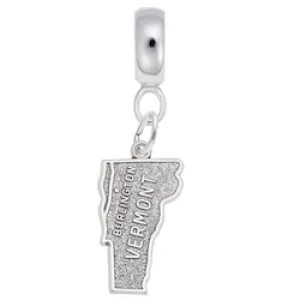 Burlington, Vermont Charm Dangle Bead In Sterling Silver