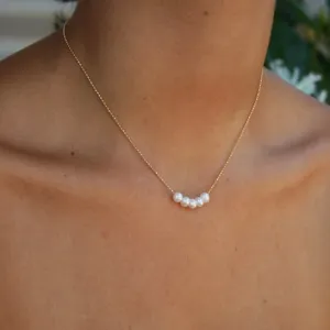 Cable Beach Sands Pearl Necklace Rose Gold