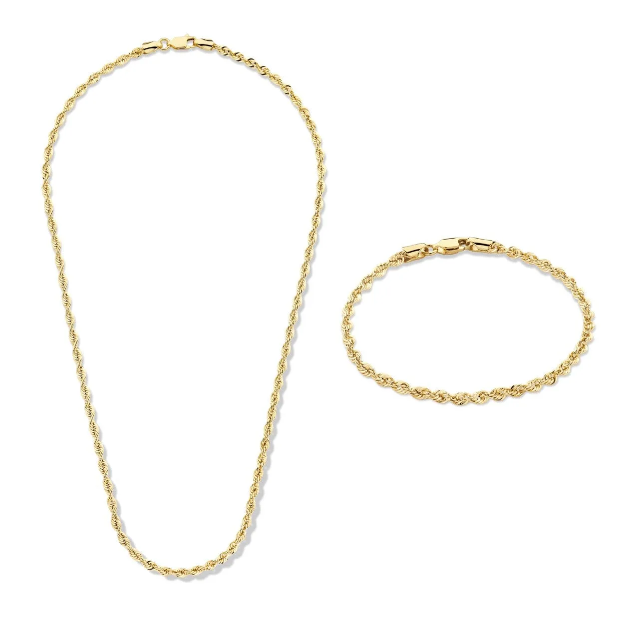 Cadeau d'Isabel 14 karat gold necklace and bracelet gift set