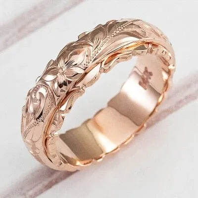 Carved Rose Flower Ring