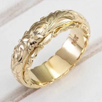 Carved Rose Flower Ring