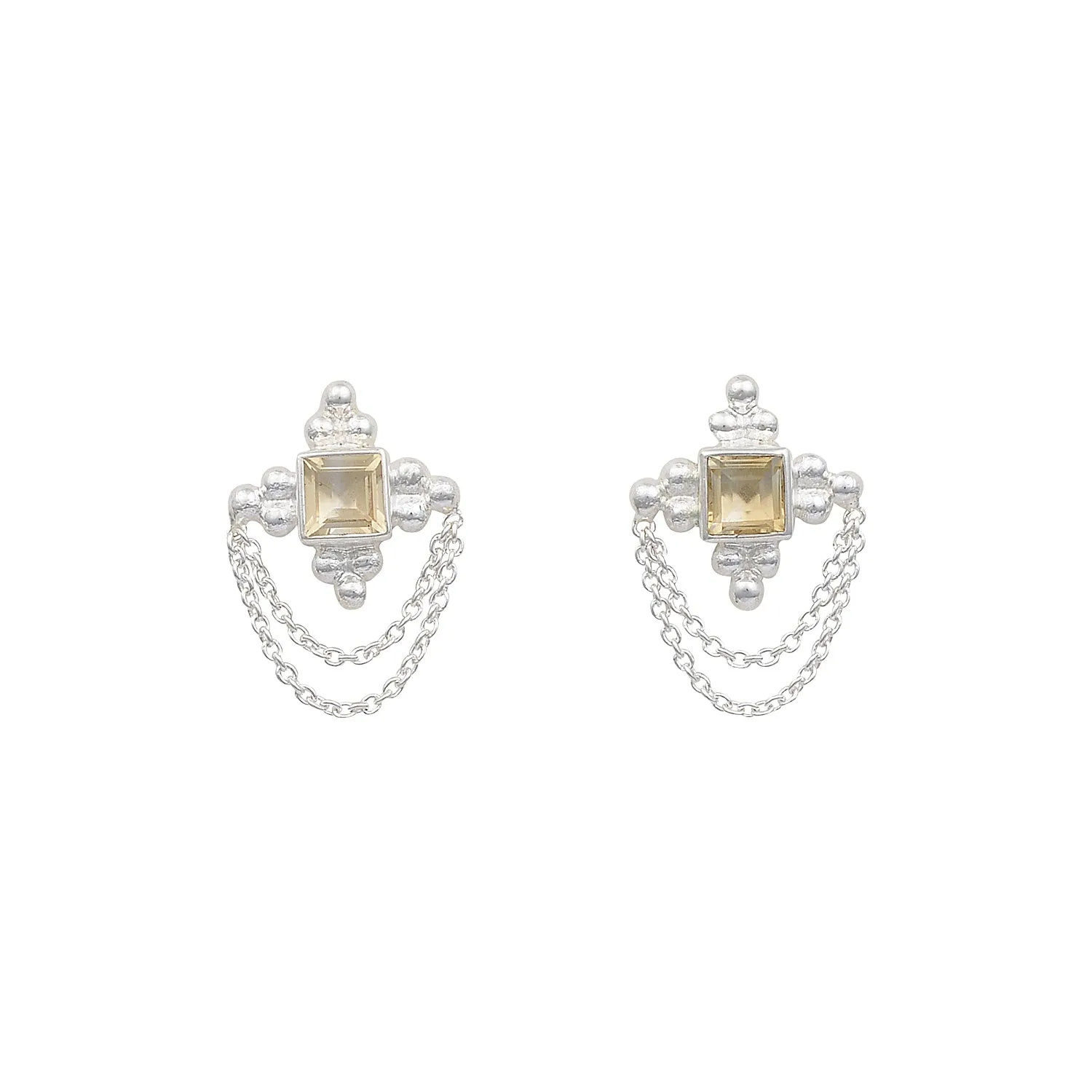 Chloe Silver Citrine Studs