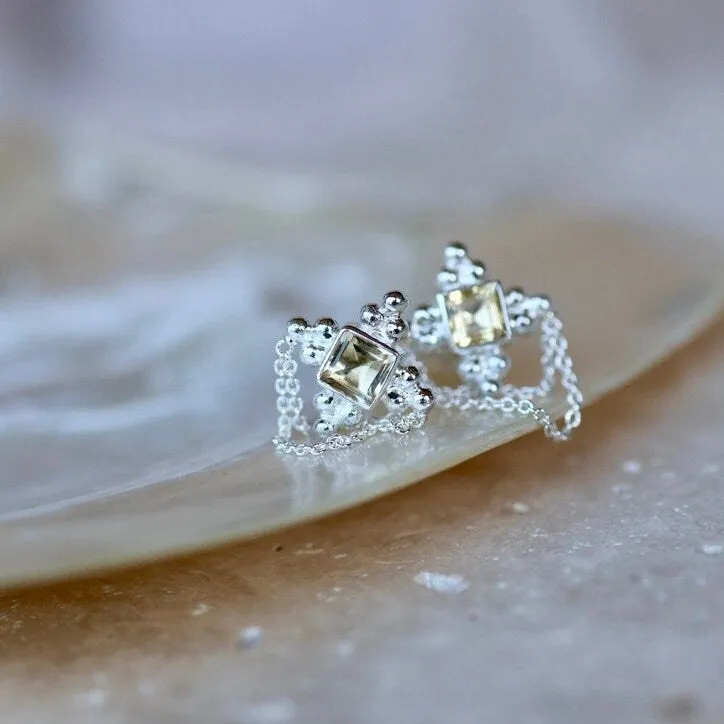 Chloe Silver Citrine Studs