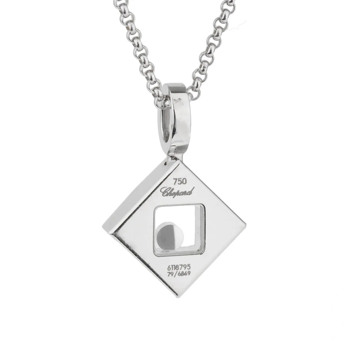 Chopard Happy Diamonds Square White Gold Necklace