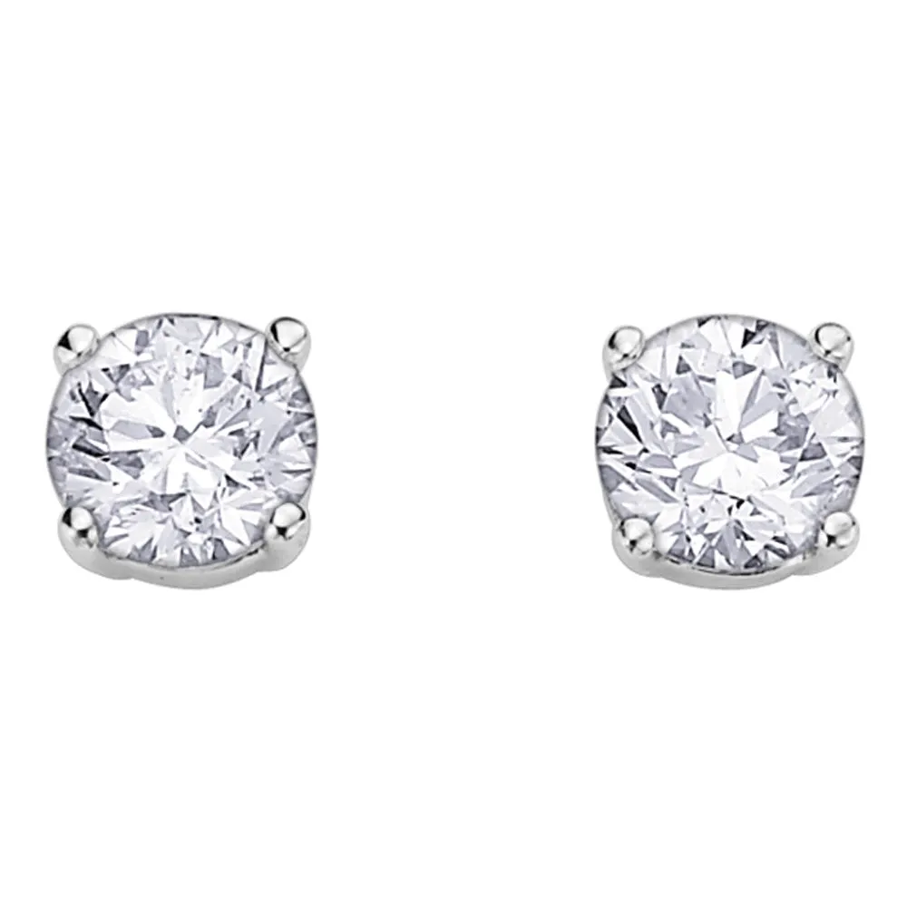 Classic Round Canadian Diamond Stud Earrings