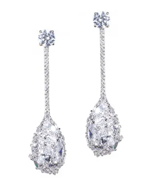 Cluster CZ Drop Earrings