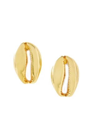 Concha Mega Puka Gold-plated Earrings