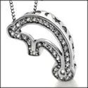 Cubic Zirconia Cz Dolphin 14k Charm Pendant