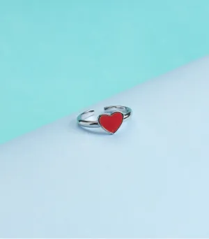 Dual Heart Finger Ring (Silver)