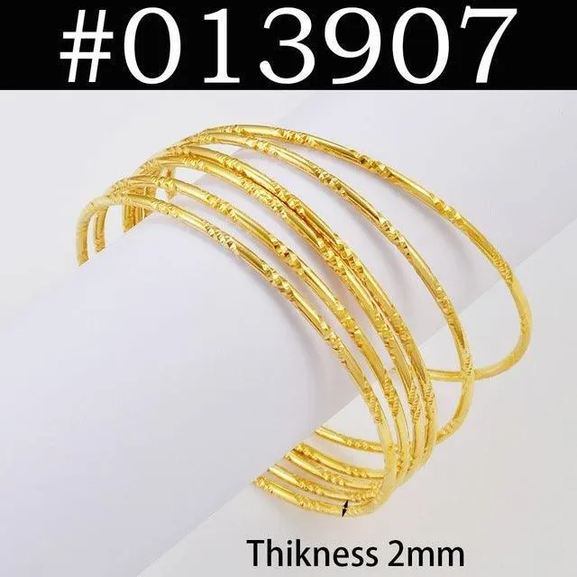 Dubai Gold Plated Bracelets 6pcs Set