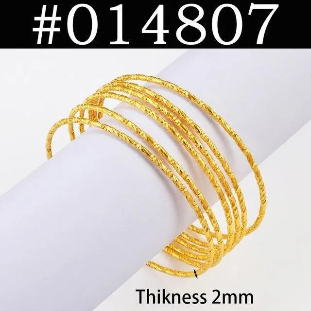 Dubai Gold Plated Bracelets 6pcs Set