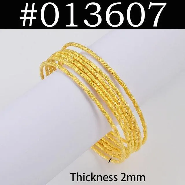 Dubai Gold Plated Bracelets 6pcs Set