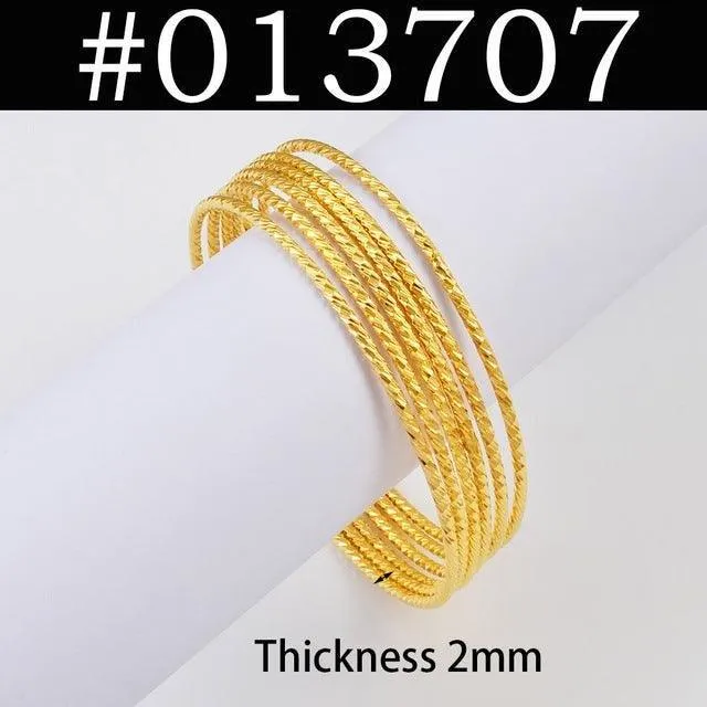 Dubai Gold Plated Bracelets 6pcs Set