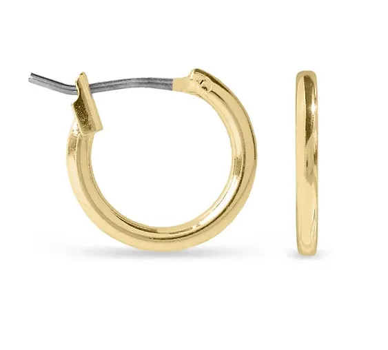 Ear Sense Earring 12mm Gold Click Hoop F492-2