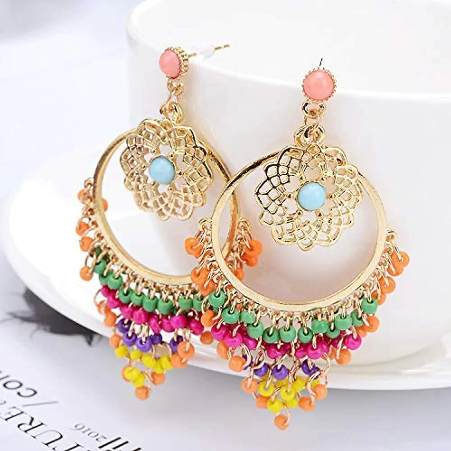 Electomania Multicolor Metal Dangle & Drop Earrings For Women