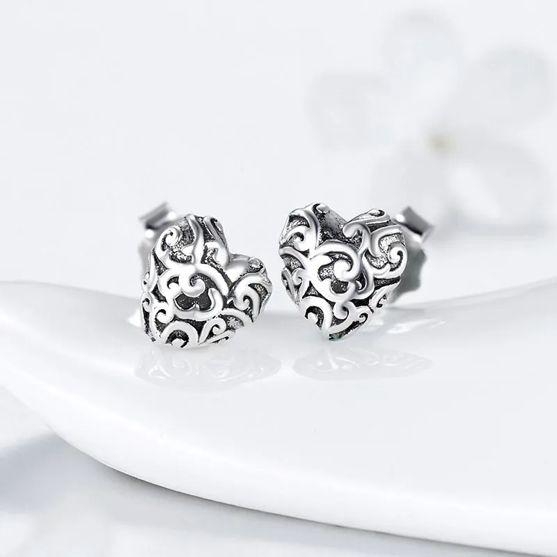 Elegant Pure Silver Ear Studs for Women by Planderful Collection