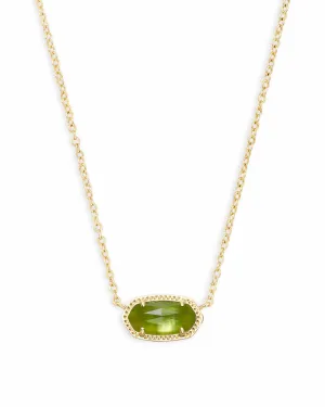 Elisa August Birthday Gold Necklace Peridot Illusion