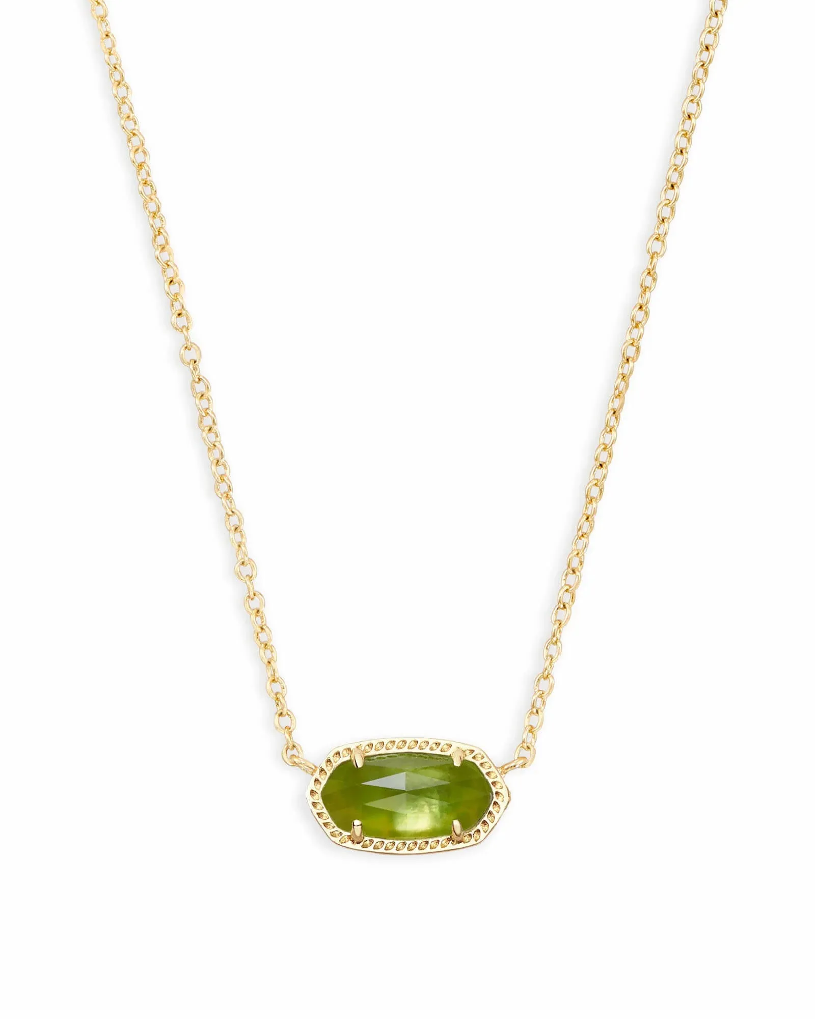 Elisa August Birthday Gold Necklace Peridot Illusion