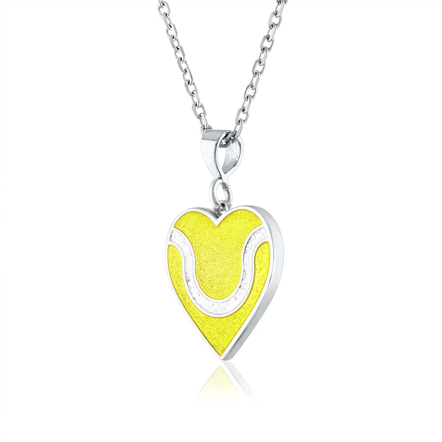 Enamel Tennis Ball Heart Pendant