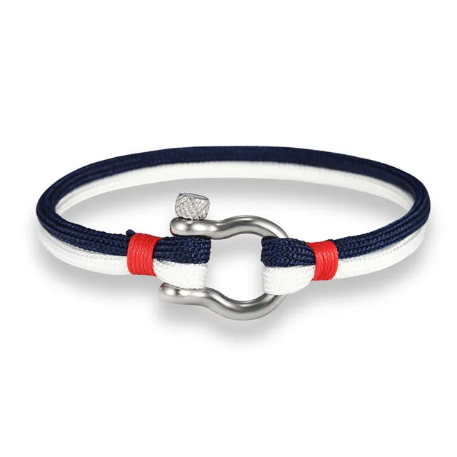 Endless August Charm Multilayer Navy Style leather Braided Rope Stainless Steel Buckles Survival Bracelet for Men Women pulseras