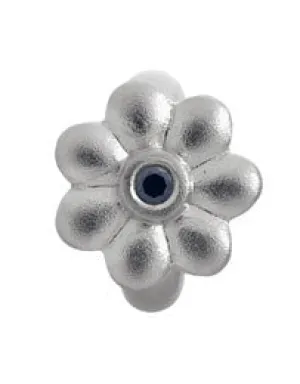 Endless Silver black CZ flower charm