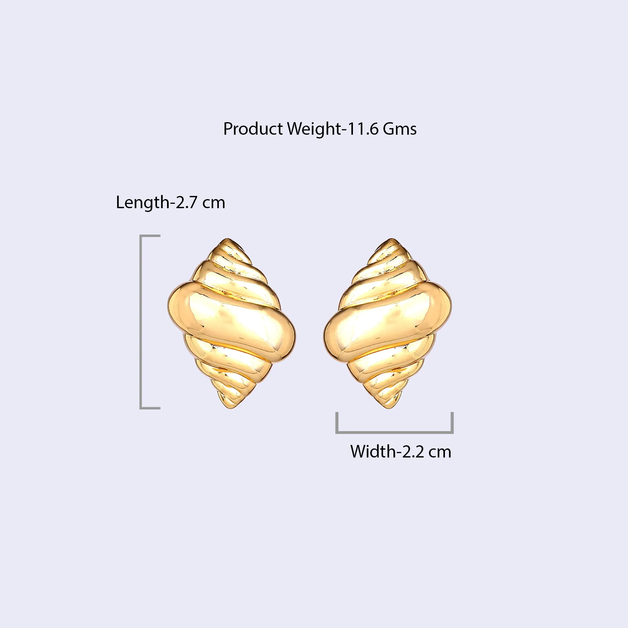 Estele Gold Plated Stylish Demifine Stud Earrings for Girls and Women